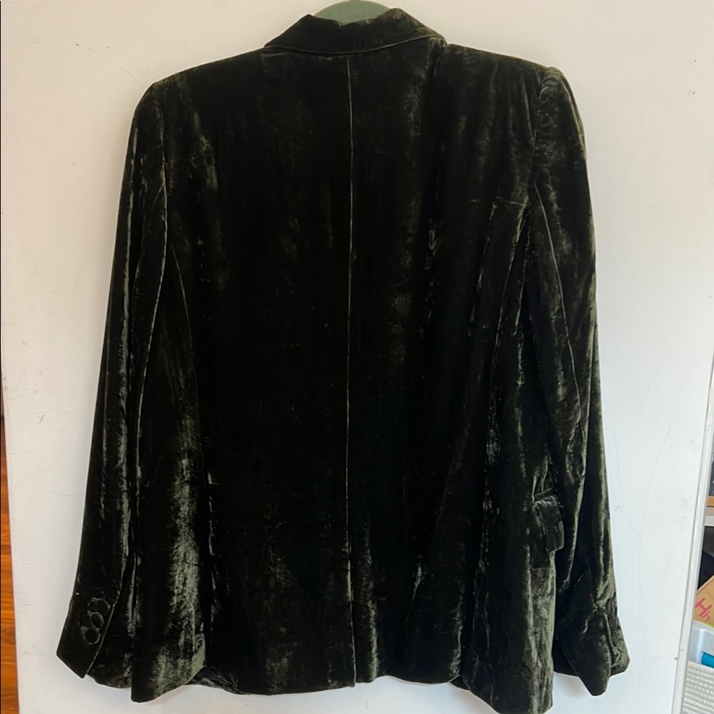 Frame - Velvet Blazer in Dark Green - Picture 5 of 5
